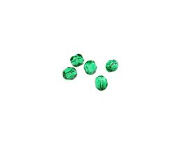 50 Czech Glass Beads Emerald Fire Polish Bead 4mm