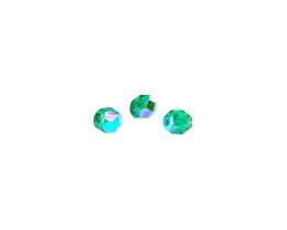 20 Czech Glass Beads Emerald Fire Polished AB 6mm