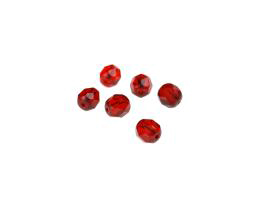 50 Czech Glass Beads Siam Fire Polished Bead 5mm