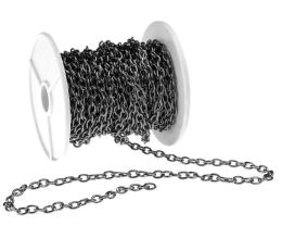 1m Gunmetal Cable Chain Antique Black Chains 4mm