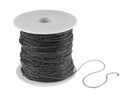 1m Gunmetal Cable Chain Open Black Chains 1.2mm