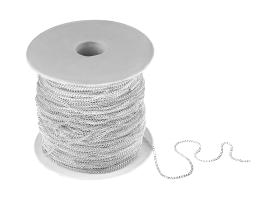 1m Silver Plated Curb Chain Open 1.25mm x 1.5mm