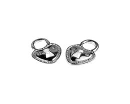 1 Metal Charms Silver Plated Padlock Heart 20mm