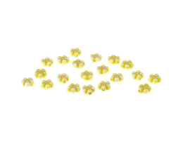 10 Vintage Acrylic Beads White Yellow Floral 5mm