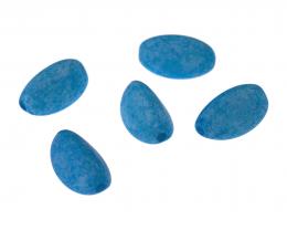 1 Vintage Lucite Beads Turquoise Speckle Oval 17mm