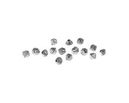 10 Metal Beads Silver Plated Fluted Bicone 6mm