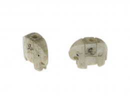 1 Antique Ojime Beads Carved Bone Ivory Elephant