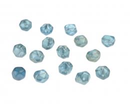 10 Glass Beads Blue Zircon Lustre Faceted Bead 7mm