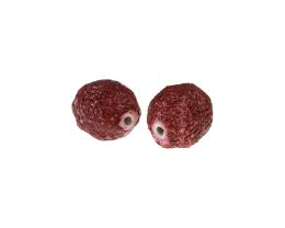 1 Vintage Ceramic Beads Plum Speckled Ovals 17mm