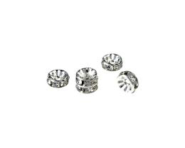 1 Metal Beads Silver Crystal Rondelle Spacer 3mm