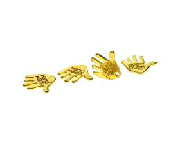 1 Metal Charms Gold Handmade Hand Charm 12mm