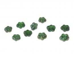 10 Glass Beads Emerald Lustre Flower Bead 7mm