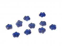 10 Glass Beads Navy Lustre Flower Bead 7mm