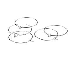 25 Wine Glass Charm Rings Silver Plated Hoops 20mm