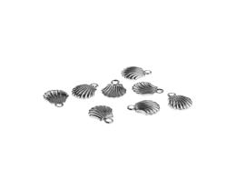 1 Metal Charms Silver Scallop Shell Charm 10mm