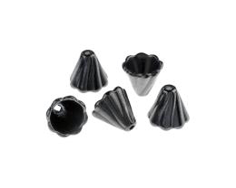 10 Cone Ends Gunmetal Fluted Bead End Caps 11.5mm