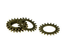 5 Embellishments Metal Bronze Cog Watch Parts 22mm
