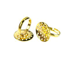 1 Adjustable Ring Blanks Gold Sieve Rings 19mm