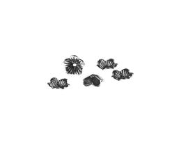 10 Bead Caps Antique Silver Flower Bead Cap 10mm