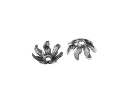 10 Bead Caps Antique Silver Flower Petal Cap 15mm