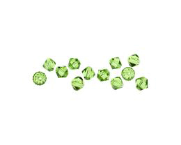 10 Czech Glass Beads Peridot Green Bicone Bead 6mm