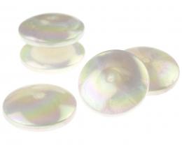 1 Vintage Lucite Beads Pearlescent Disc 9mm x 25mm