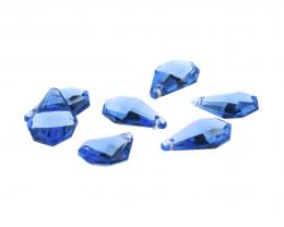 1 Vintage Pendant Sapphire Facet Glass Drop 19.5mm