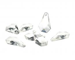 1 Vintage Pendants Glass Clear Faceted Drops 22mm