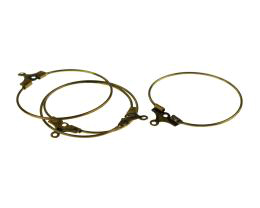 10 Wine Glass Charm Rings Bronze Hoops 26mm