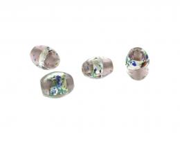 1 Vintage Glass Beads Purple Silver Lampwork 11mm