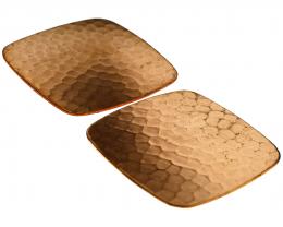 1 Vintage Pendants Metal Solid Copper Squares 38mm