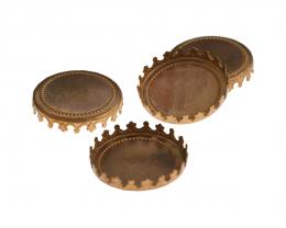1 Vintage Cabochon Settings Copper Crown 21mm