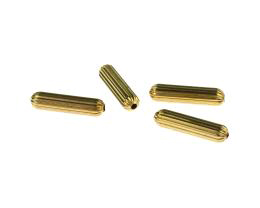 5 Vintage Metal Beads Brass Ribbed Tube Bead 18mm