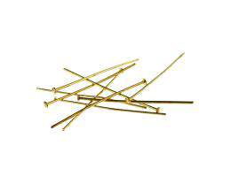 50 Vintage Head Pins Gold Plated Headpins 32mm