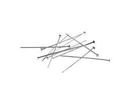 50 Vintage Head Pins Silver Plated Headpins 25mm