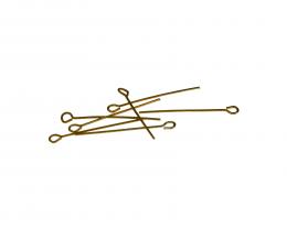 50 Vintage Eye Pins Antique Gold Eyepins 25mm