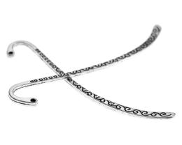 1 Bookmarks Silver Bookmark Findings Curved 85mm