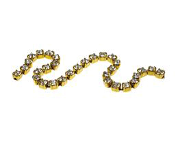 10cm Vintage Brass Cup Chain Rhinestones 2.5mm