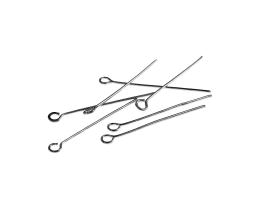 50 Eye Pins Antique Silver Eyepins 30mm x 0.7mm