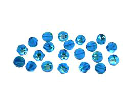 20 Czech Glass Beads Aqua Pressed Melons AB 6mm