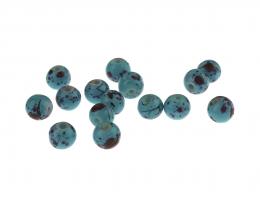 20 Glass Beads Turquoise Blue Speckled Bead 6mm