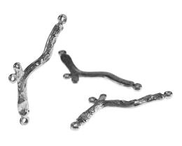 1 Branch Connectors Satin Silver Charms 40mm