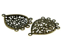 2 Chandelier Earring Findings Bronze Filigree 36mm