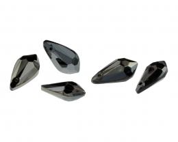 1 Vintage Pendants Glass Gunmetal Droppers 18mm