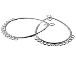 2 Chandelier Earring Findings Silver Plated 48mm