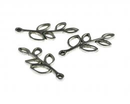 1 Pendants Metal Antique Silver Leaf Charms 33mm