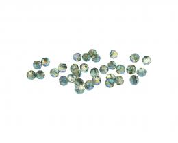 50 Glass Beads Grey Green Faceted Round 3.2mm