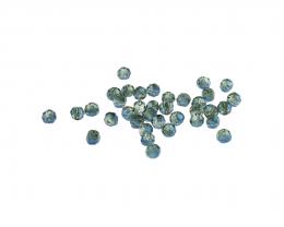 50 Glass Beads Grey Iridescent Faceted Round 3.2mm