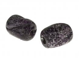 1 Vintage Glass Beads Purple Baroque Twist 23mm