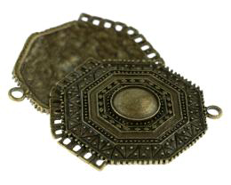 1 Chandelier Earring Findings Bronze Octagon 47mm